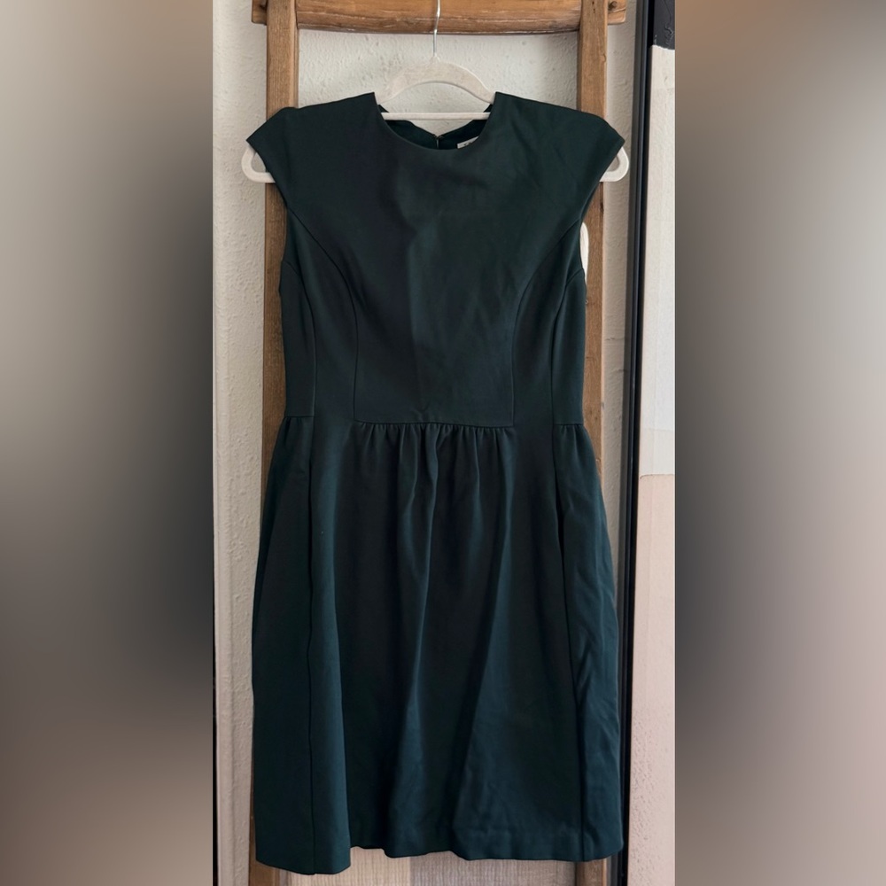 Trina Turk Dark Green Cap Sleeve Midi Dress